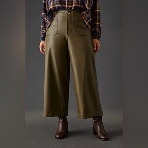 Maeve Olive Wide-Leg Pants
